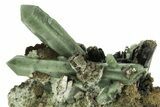 Green, Hedenbergite Included Quartz on Ilvaite - Mongolia #226195-1